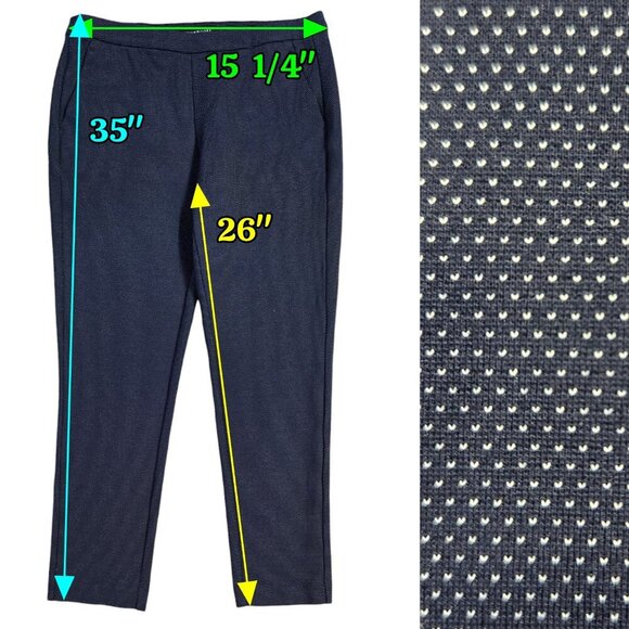 Liverpool Navy Blue Pin Dot Pull On Ankle Pant Capsule Stitch Fix XM5077EC - Picture 2 of 9